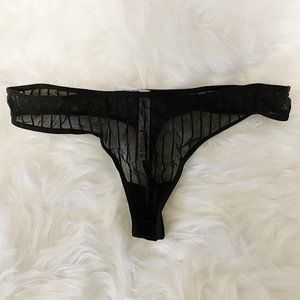 Victoria's Secret Sheer Thong Panty Black Small